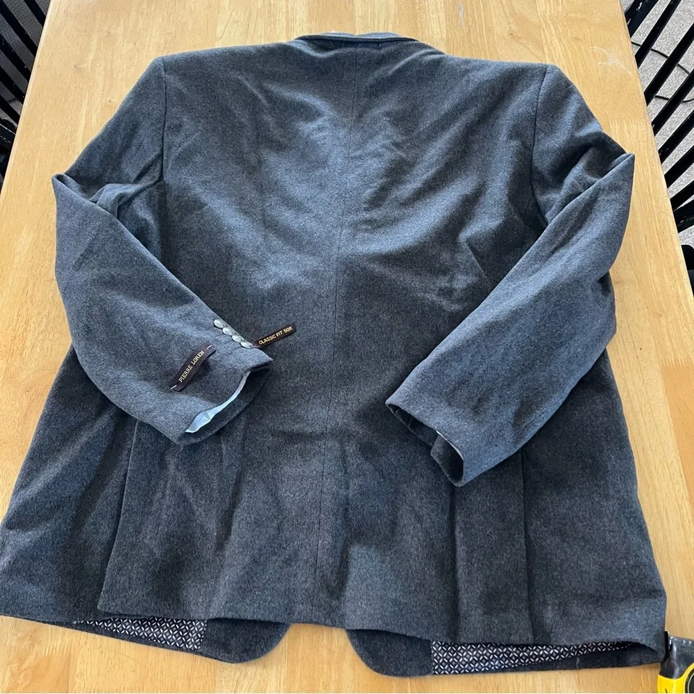 Men's Heather charcoal Button Wool-Blend Blazer